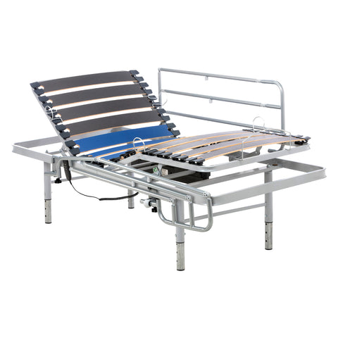 Cama ortopédica eléctrica con pies regulables y barandillas abatibles - 80x200 cm
