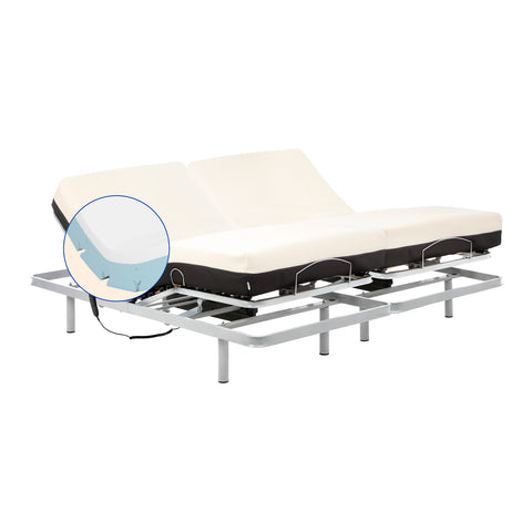 Geriafy - Cama matrimonial eléctrica de dos camas | Colchones ortopédicos de espuma viscoelástica algodón - 160x190 cm
