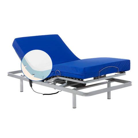 Cama hospitalaria con colchón sanitario viscoelástico impermeable - 80x200 cm