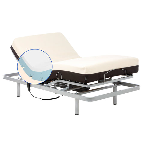 Geriafy - Pack Cama eléctrica con Colchón Ortopédico de espuma viscoelástica y algodón (80x190 cm, Patas fijas)
