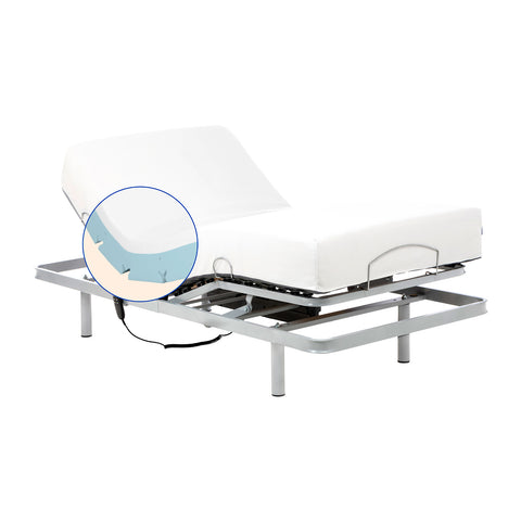 Geriafy - Pack Cama ortopédica eléctrica | Colchón Visco Tencel (90x190 cm, Patas fijas)