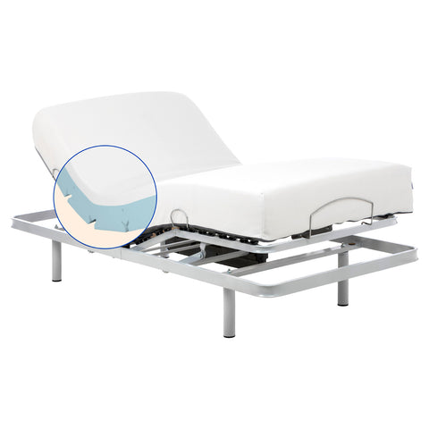 Geriafy - Pack Cama ortopédica eléctrica | Colchón Visco Tencel (90x190 cm - Mando a distancia, Patas fijas)