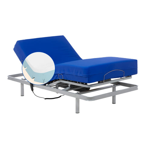 Cama hospitalaria con colchón sanitario viscoelástico plus impermeable - 80x200 cm