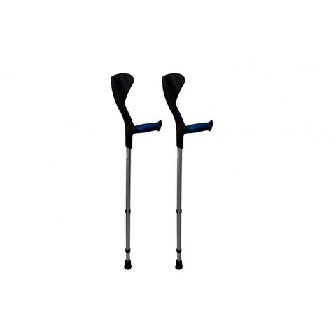 Pack 2 muletas de aluminio con puño anatómico de goma color azul