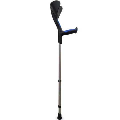 Pack 2 muletas de aluminio con puño anatómico de goma color azul