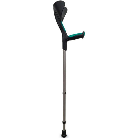 Pack 2 muletas de aluminio con empuñadura anatómica de goma color verde