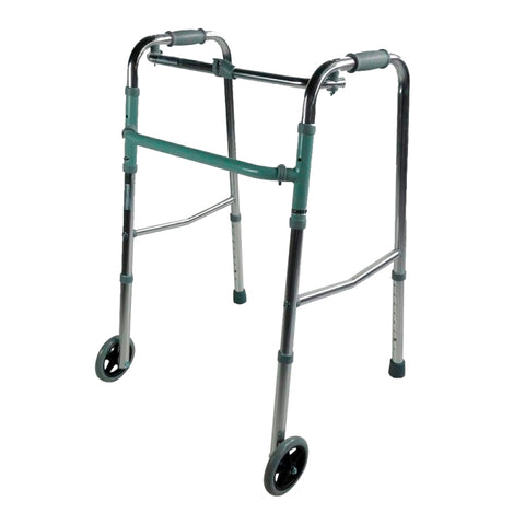 Andador plegable con dos ruedas