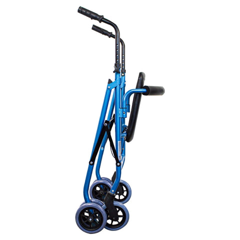 Andador plegable de 4 ruedas y frenos por presión