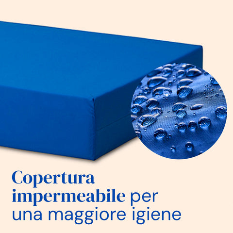 Cama hospitalaria con patas ajustables, colchón sanitario HR y barandillas de cama - 90x190 cm