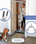 grua de ancianos con apertura adaptable a diferentes puertas