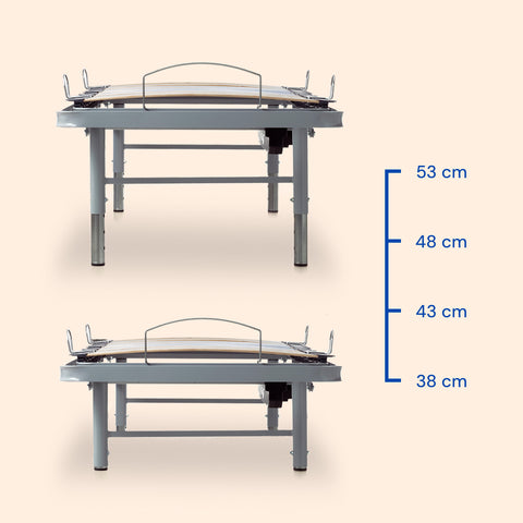 Geriafy - Pack Cama Eléctrica Regulable en 4 Alturas con Colchón Ortopédico de Espuma viscoelástica y Algodón (80x190 cm, Patas regulables)