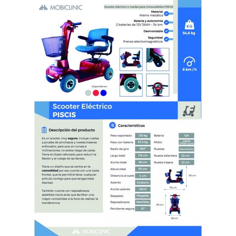 Scooter eléctrico para movilidad reducida Piscis