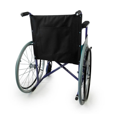 Silla de ruedas plegable con ruedas grandes color azul